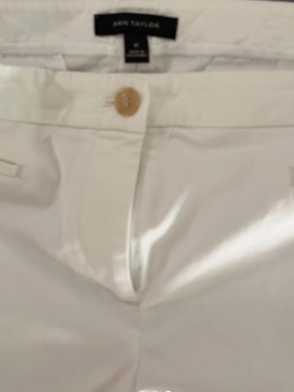 Ann Taylor White Button-Front Dress Pants- size 8T